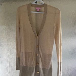 Lilly Pulitzer Gold Cardigan